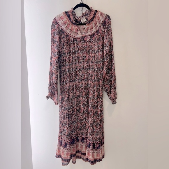 Vintage Dresses & Skirts - Vintage 1970s Indian Gauze Cotton Dress, Kaftan with Balloon Sleeves